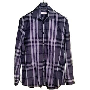 Burberry London Pembury Check Sport Shirt Black Plaid 41R